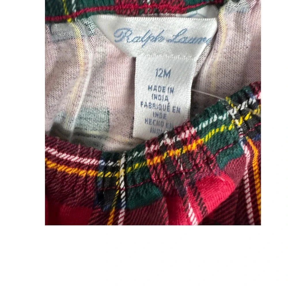 Ralph Lauren Baby Girls 2 Bloomers Diaper Cover Christmas  Plaid Pink Navy NEW‎